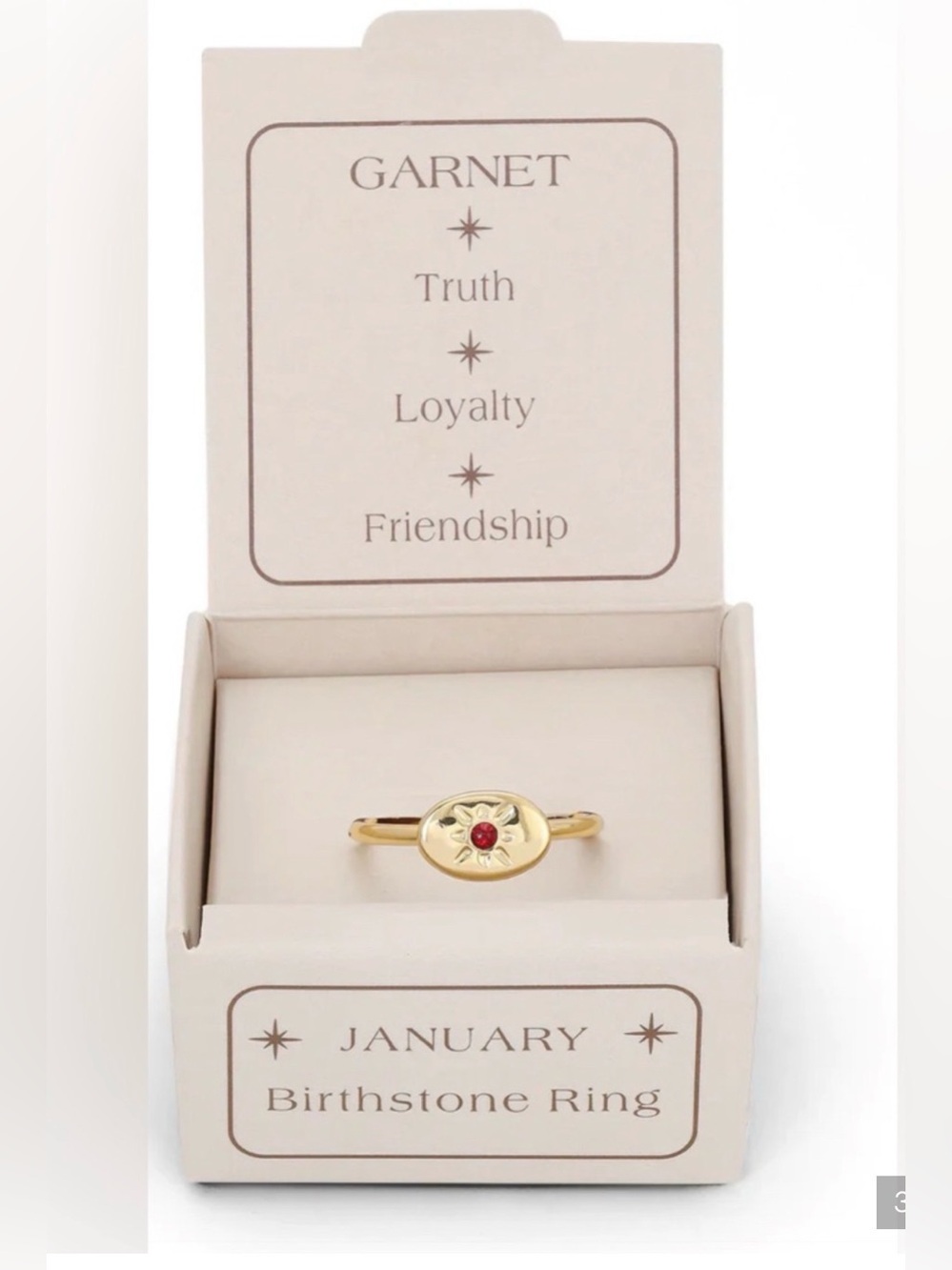Birthstone Ring - January - Garnet